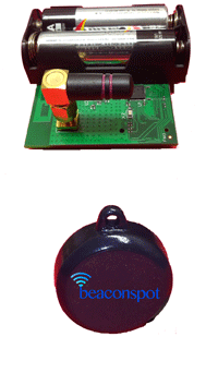 Two Bluetooth Beacons.